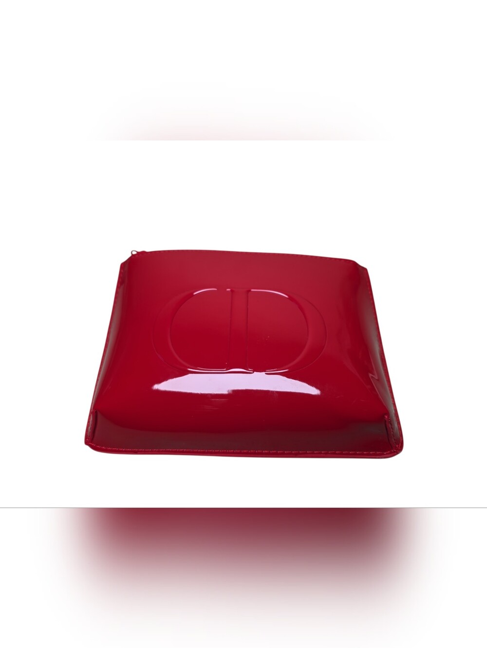 Dior Beauty Red Patent CD Logo Cosmetic Pouch Makeup Bag